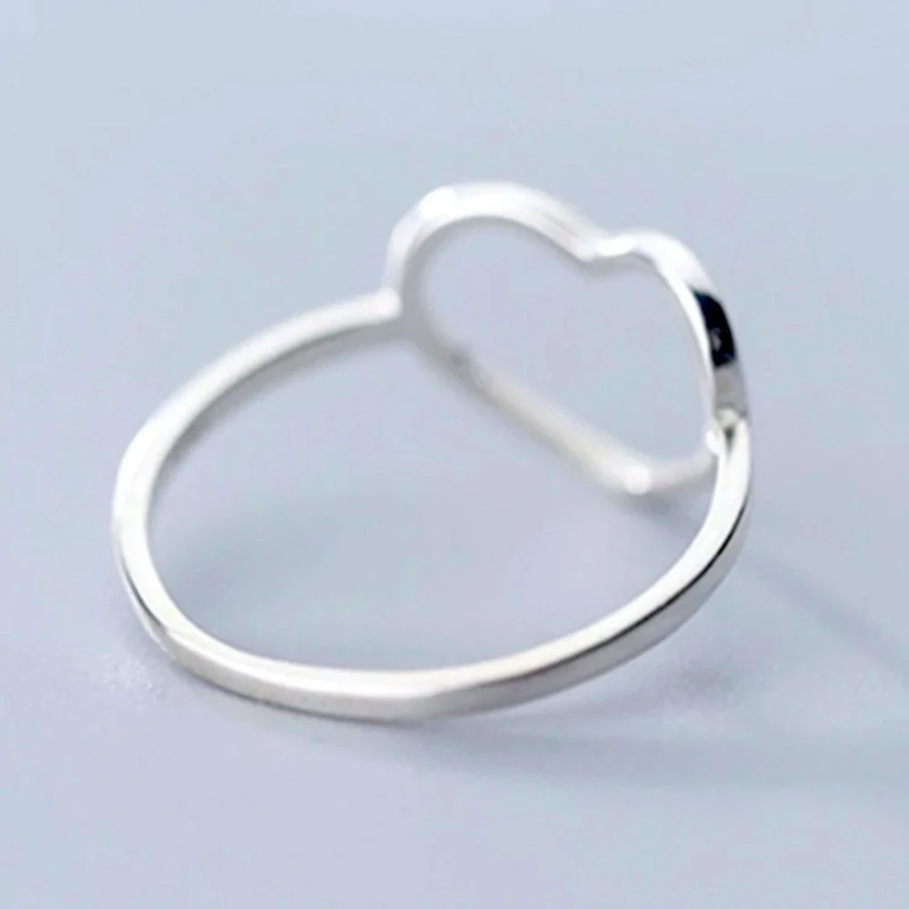 🍒3/$30 New Sterling Silver Open Heart Ring - Size 6